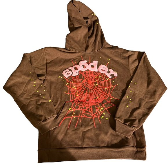 Sp5der Web Hoodie Brown - Picture 1 of 4
